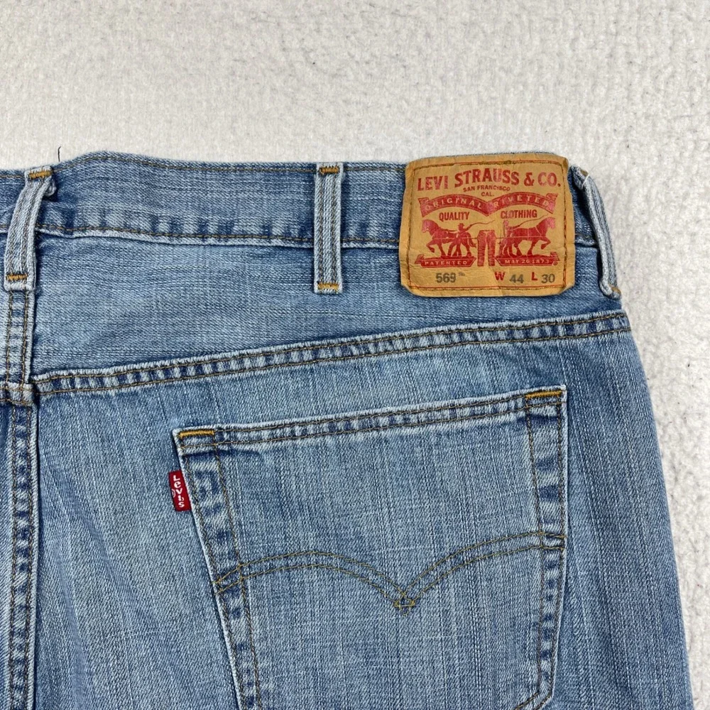 Levi's 569 Loose Straight Jeans Mens 44x30 (Fit 44x27) Light Denim Casual